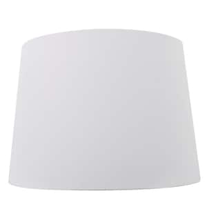Mix and Match 14 in. Dia x 10 in. H White Linen Blend Drum Replacement Table Lamp Shade