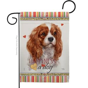 13 in. x 18.5 in. Charles Spaniel Happiness Garden Flag Double-Sided Animals Decorative Vertical Flags