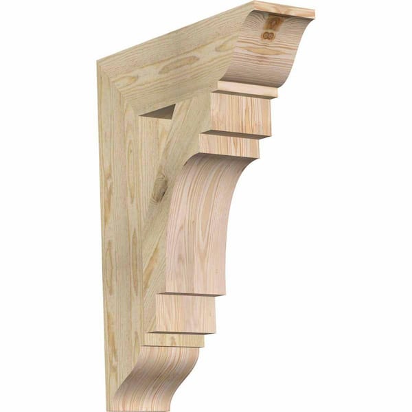 Ekena Millwork 6 in. x 30 in. x 22 in. Douglas Fir Merced Traditional Rough Sawn Bracket