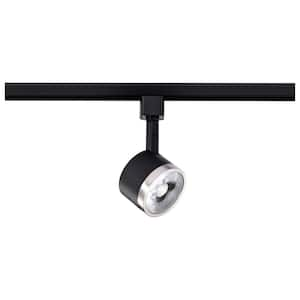 SATCO Matte Black/Brushed Brass Integrated LED Fixed Track Round Back ...