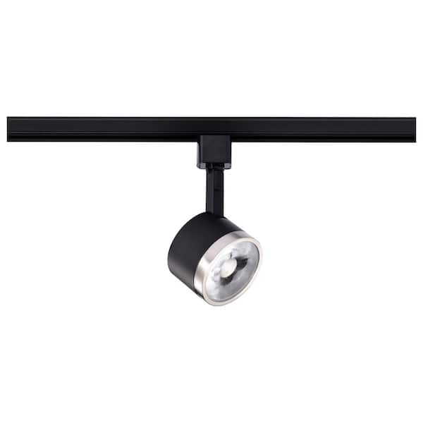 SATCO Matte Black/Brushed Nickel Integrated LED Fixed Track Round Back Head