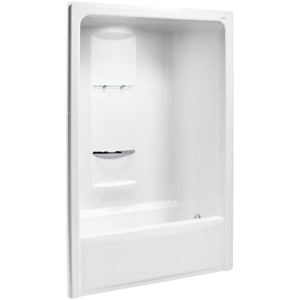 KOHLER Sonata 60 in. x 34.8125 in. x 90 in. Bath and Shower Kit with Right Drain in White