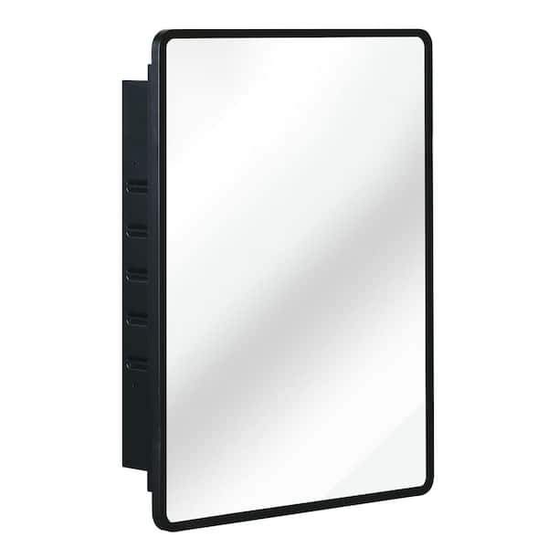 Unbranded Series 20 in. W x 28 in. H Rectangular Aluminum Medicine Cabinet with Mirror