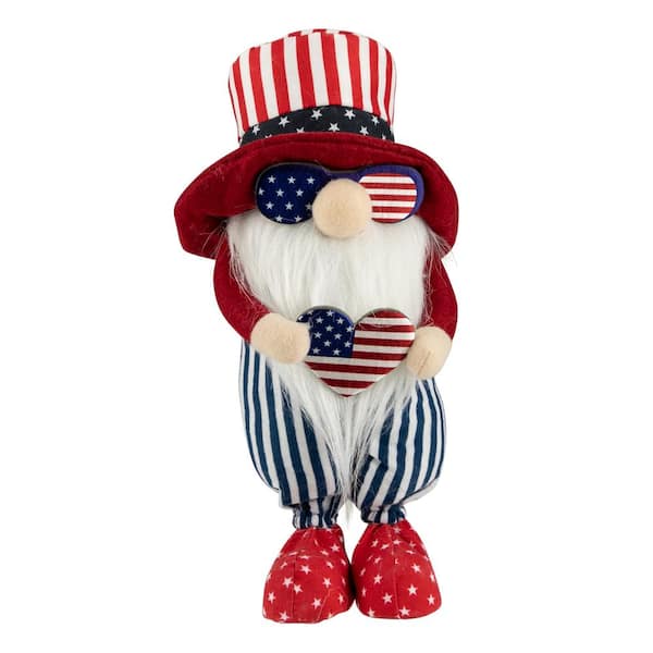 Northlight 12.25 in. Patriotic Heart 4th of July Americana Gnome