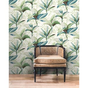 Summerhouse Peacock Multi-Colored Matte Pre-pasted Paper Wallpaper 60.75 sq. ft