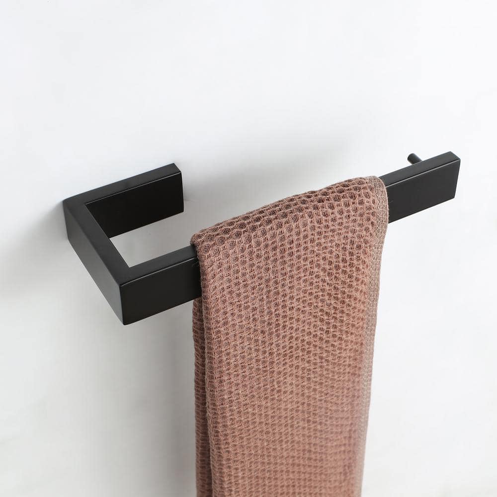 Matte Black 4-Piece Stainless Steel Bathroom Hardware Set