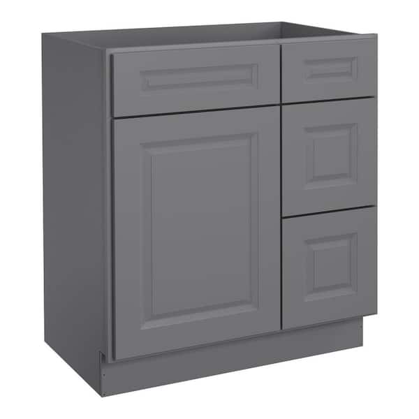 HOMEIBRO Shaker Grey Plywood Stock Ready to Assemble Floor Vanity Sink ...