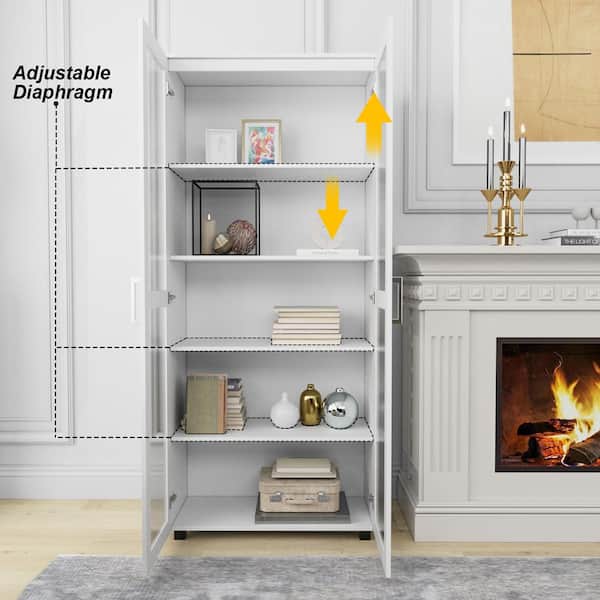  VICTONE 5-Shelf Bookcase, Wooden Standing Rack Book Storage  Shelves Furniture Selection for Living Room, Bedroom, Home Office (White) :  Home & Kitchen