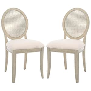 Karlee Beige/Rustic Gray 21.5 in. Rattan Dining Chair (Set of 2)