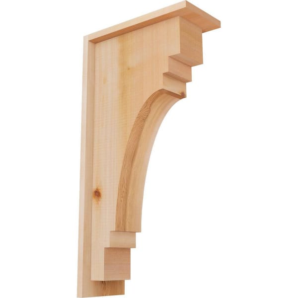 Ekena Millwork 5-1/2 in. x 12 in. x 24 in. Western Red Cedar Pescadero Smooth Corbel with Backplate