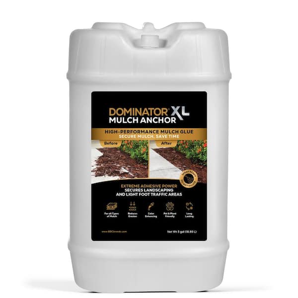 DOMINATOR XL Mulch Anchor - Mulch Glue and Pea Gravel Stabilizer for Light Foot Traffic, Ready to Use, Non-Toxic (5 Gal.)