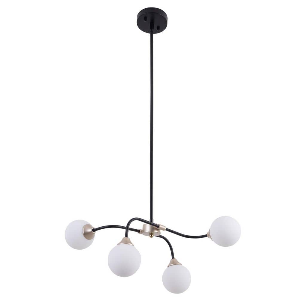 OUKANING 23.6 in. Modern Simple 4-Light Black Creative Design Island  Chandelier with Glass Shades ZX-HCX1141-715 - The Home Depot