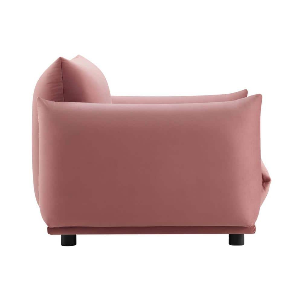 Dusty Rose Velvet Accent Chair with Manufactured Wood Frame