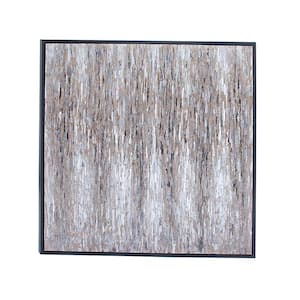 1- Panel Abstract Framed Wall Art with Black Frame 47 in. x 47 in.