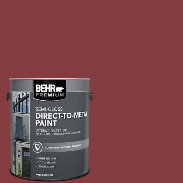 BEHR PREMIUM 1 gal. #M140-7 Dark Crimson Semi-Gloss Direct to Metal Interior/Exterior Paint