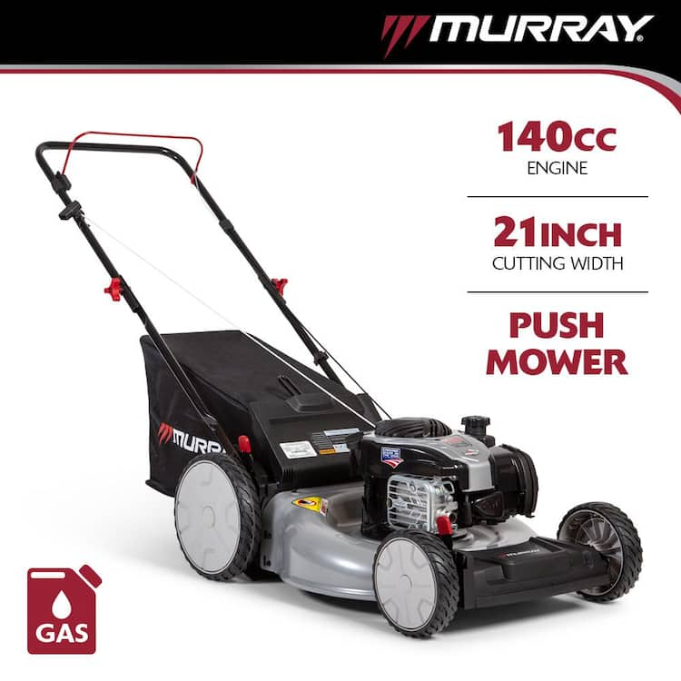 Murray 21 in. 140 cc Briggs and Stratton Walk Behind Gas Push Lawn Mower with Height Adjustment and with Mulch Bag