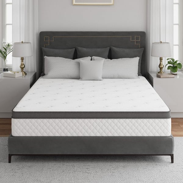 Babo Care Queen Medium Hybrid Bamboo Charcoal Gel Memory Foam 10 in. Pocket Spring Pillow Top Motion Isolationg Mattress