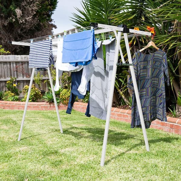 DAYTEK Portable A-Frame Outdoor/Indoor Clothesline in White Mist