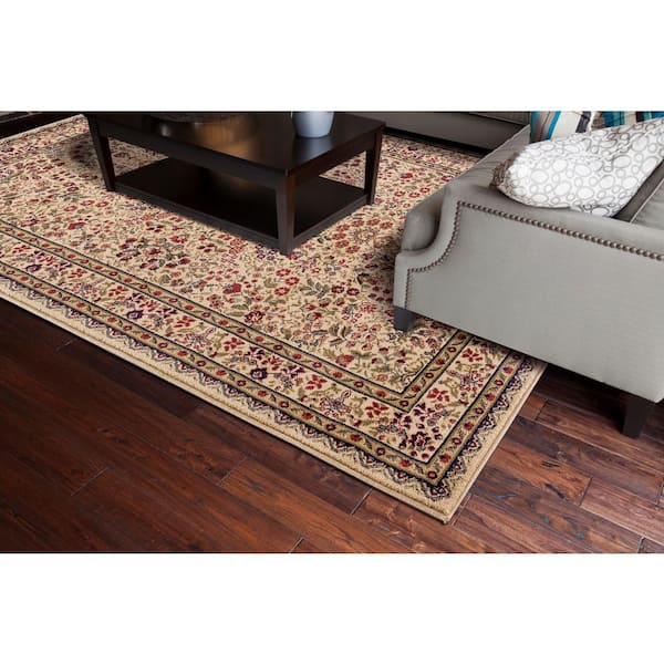 Jewel Collection Sarouk Ivory Rectangle Indoor 9 ft. 3 in. x 12 ft. 6 in. Area Rug