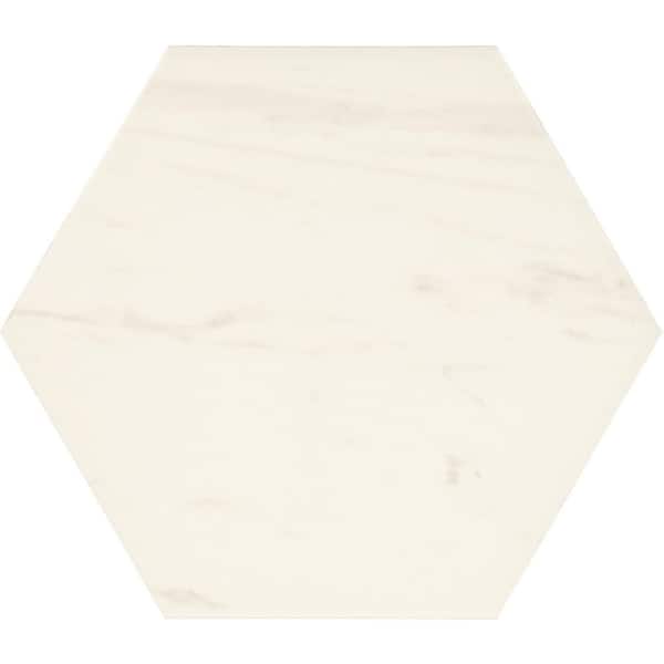 Daltile Perpetuo Timeless White 8 in. x 9 in. Color Body Porcelain Hexagon Floor and Wall Tile (449.76 sq. ft./pallet)
