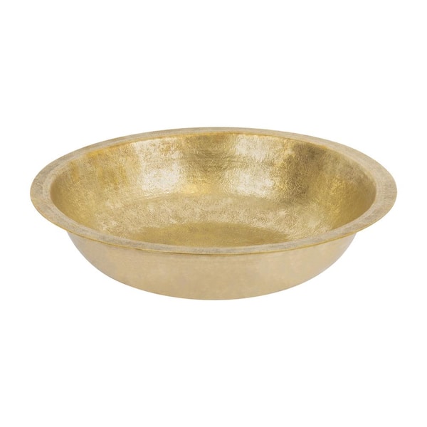 Terra Firma 18 in. Undermount Round Bathroom Sink in Yellow Polished Brass