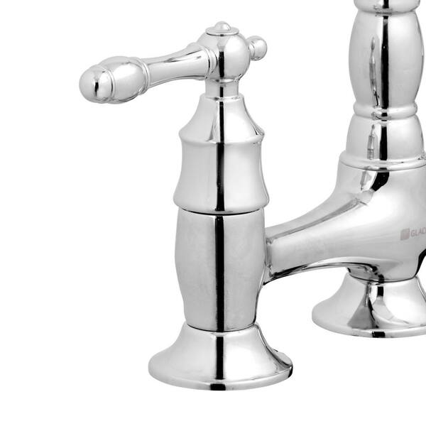 Glacier Bay Lyndhurst Double-Handle Bridge Kitchen Faucet With Side Sprayer in Polished Chrome - image 4