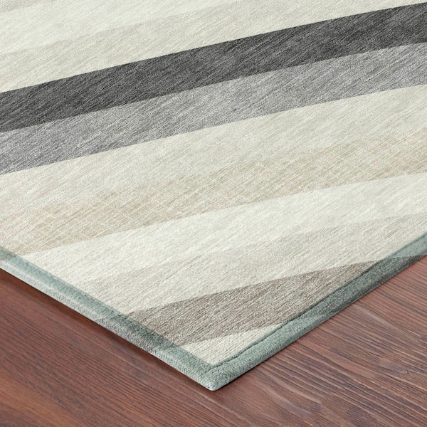 Chantille Machine Washable Indoor/Outdoor Abstract ACN2467 Linen 9 ft. x 12 ft. Area Rug