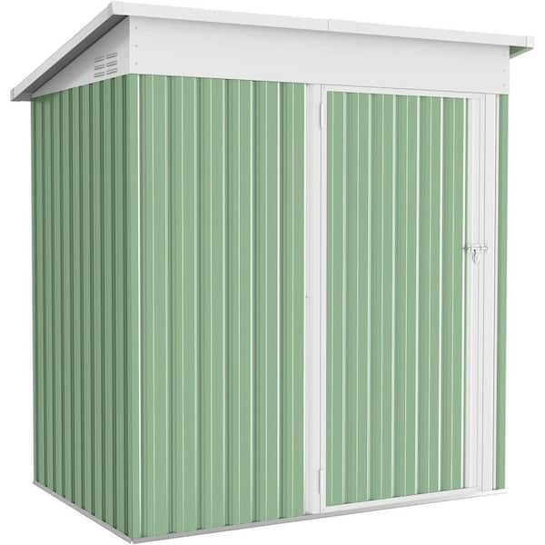 AECOJOY 5 ft. W x 3 ft. D Metal Shed with Single Lockable Door Green (15 sq. ft. )
