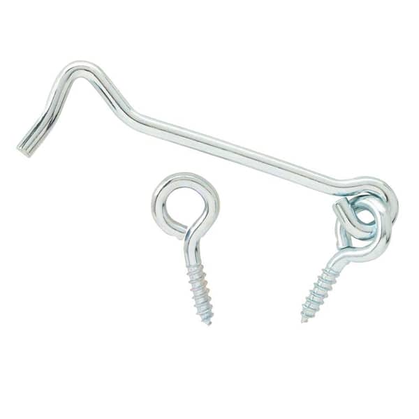 Everbilt 4 in. Zinc-Plated Hook and Eye (2-Pack) 15341 - The Home