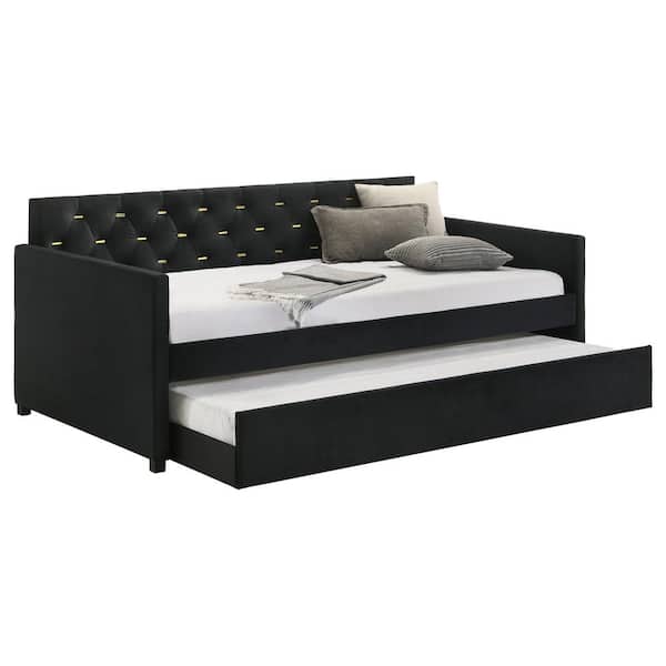 Coaster Kendall Black Upholstered Tufted Twin Daybed with
