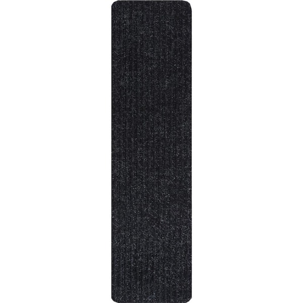 RugStylesOnline Old Black 7 in. x 24 in. Indoor Carpet Stair Treads Slip Resistant Backing (Set of 13)