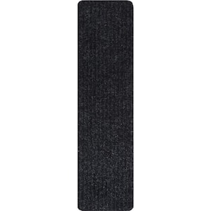 Old Black 7 in. x 24 in. Indoor Carpet Stair Treads Slip Resistant Backing