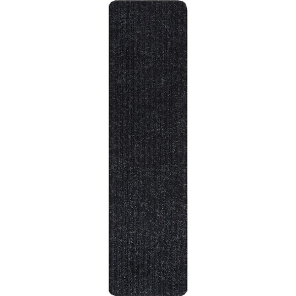 Unbranded Old Black 7 in. x 24 in. Indoor Carpet Stair Treads Slip Resistant Backing (Set of 13)