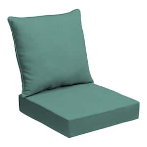 24 in. x 24 in. 2-Piece Deep Seating Outdoor Lounge Chair Cushion in Seafoam Green Oceantex