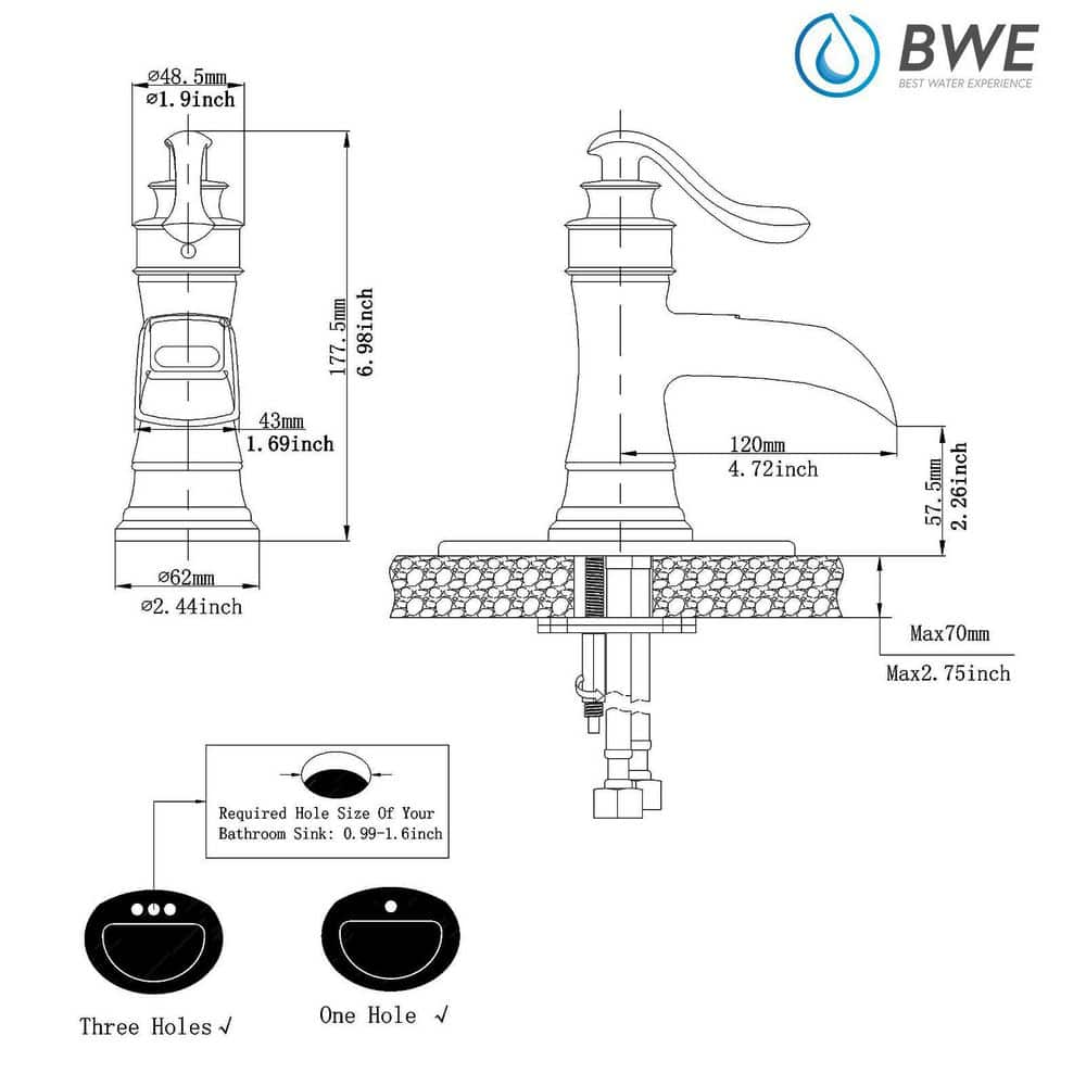 Brushed Nickel Single-Handle Waterfall Bathroom Faucet
