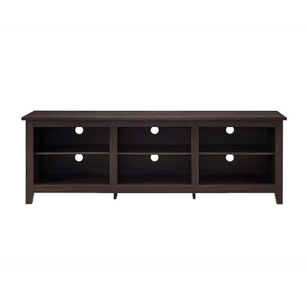 Walker Edison Furniture Company 70 in. Espresso MDF TV Stand 70 in. with Adjustable Shelves
