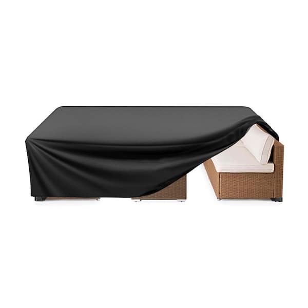 110x84x28 Inches Black Outdoor Furniture Set Cover Waterproof Heavy-Duty Anti-UV Tear Resistant Patio