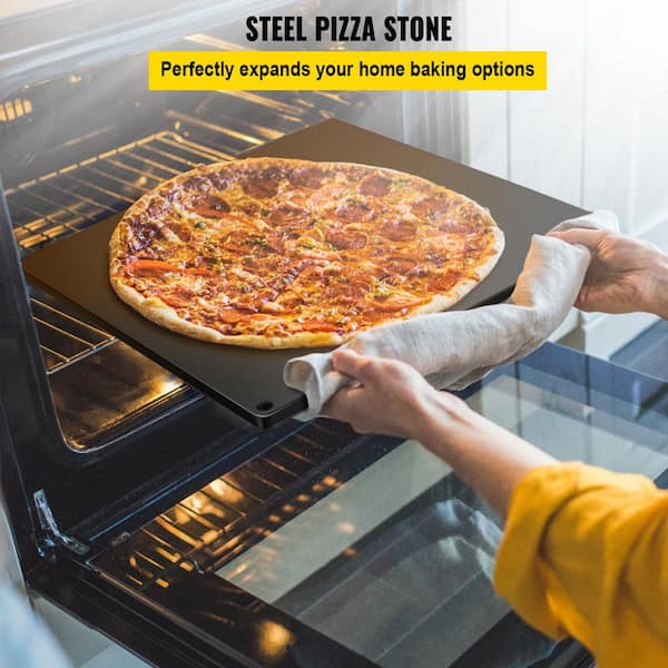 VEVOR Pizza Pans 16.1 in. x 14.2 in. x 0.4 in. Non-Stick Steel Baking Steel Pizza Stone with 20X Higher Conductivity, Black