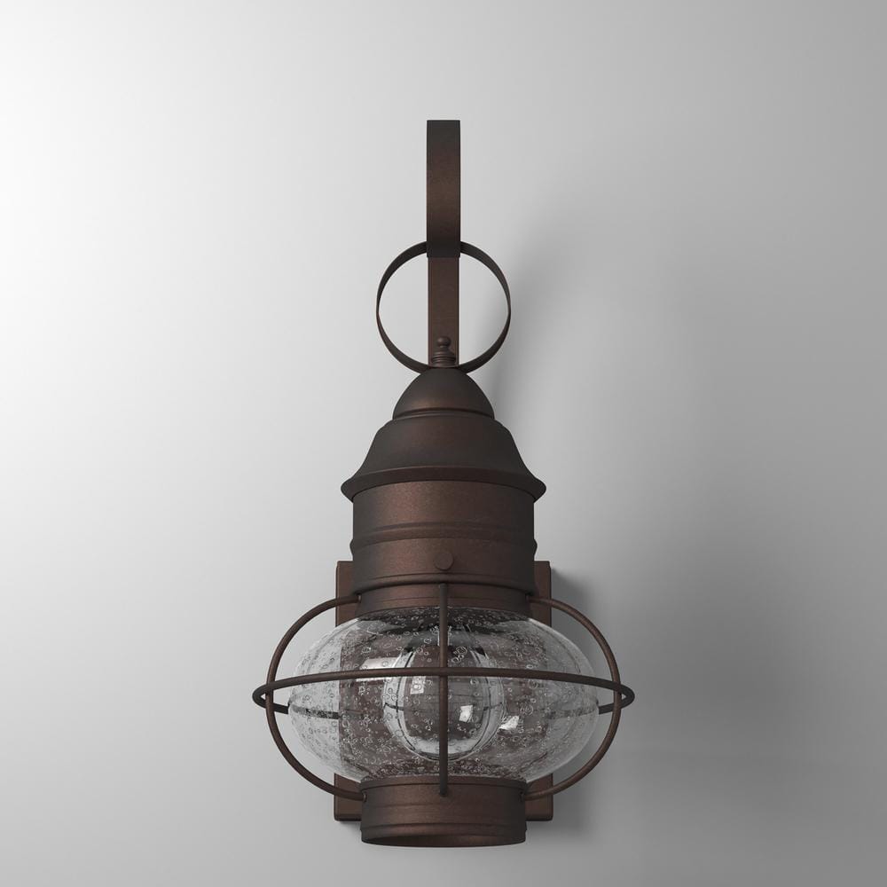 Rustique Bronze Outdoor Lantern Wall Sconce, 14.25in H