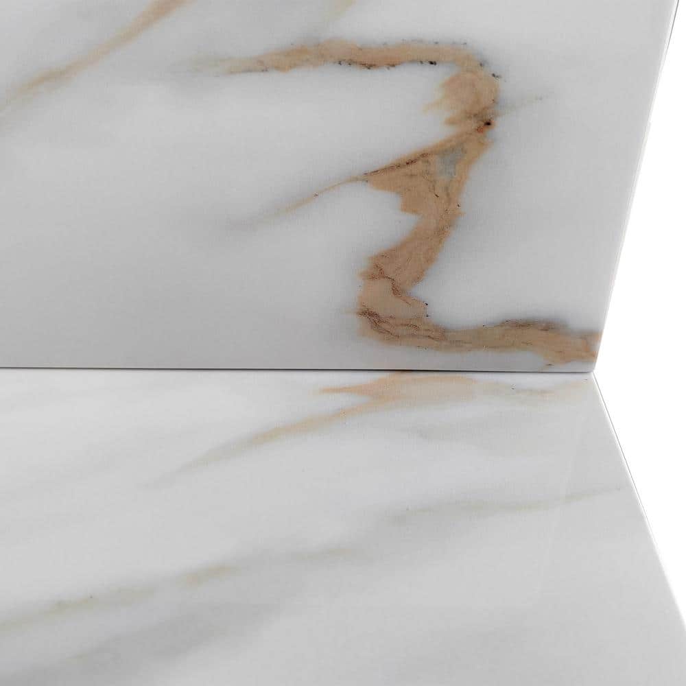 22" White Marble Vanity Top Side Splash with Veins