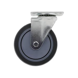 5 in. Medium Duty Gray TPR Swivel Plate Caster with 350 lbs. Weight Capacity