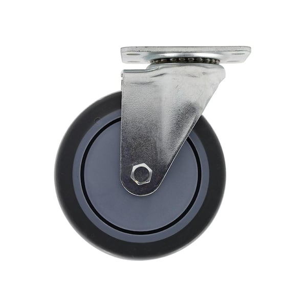 Everbilt 5 in. Medium Duty Gray TPR Swivel Plate Caster with 350 lbs. Weight Capacity