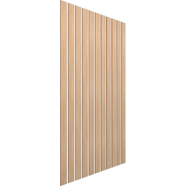 Ekena Millwork 94-in H x-1/4-in T Adjustable Wood Slat Wall Panel Kit  w/3-in W Slats, Alder (contains 15 Slats) SWW60X94X0250AL - The Home Depot