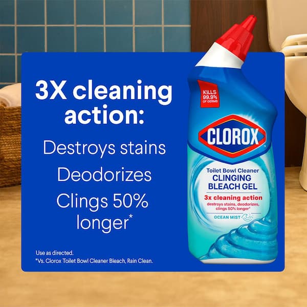 24 oz. Ocean Mist Toilet Bowl Cleaner Clinging Bleach Gel (1-Pack) (2-Count)