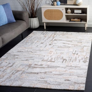 Abstract Gray/Brown 6 ft. x 9 ft. Abstract Colorblock Area Rug