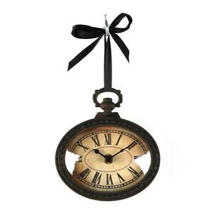 Antique Iron Oval Clock with Ribbon