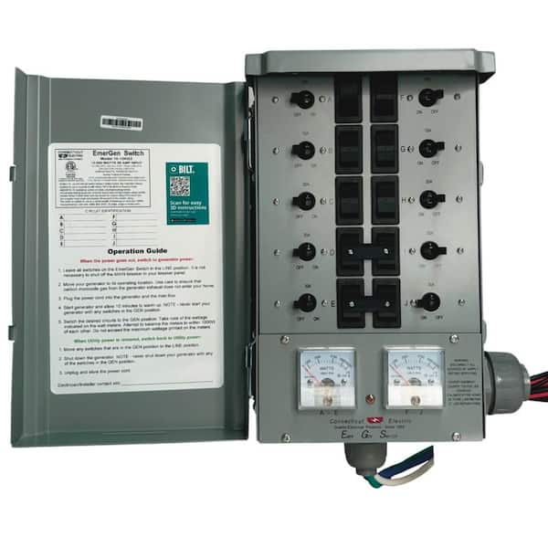 Emergen 50 Amp 10-Circuits G2 Manual Transfer Switch