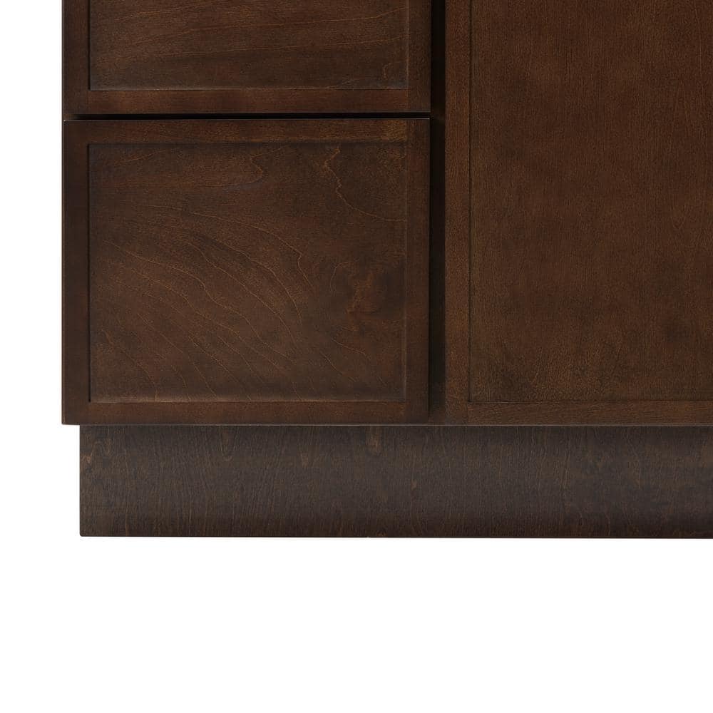 36" Brown Birch Plywood Freestanding Single Base Cabinet with Soft Close Door