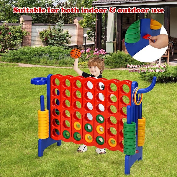 2.5 ft. 4-to-Score Giant Game Set Basketball Hoop Ring Game Outdoor Indoor