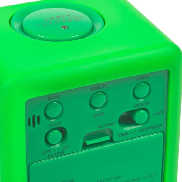 Equity by La Crosse Green Soft Cube LCD Alarm Clock with Smart